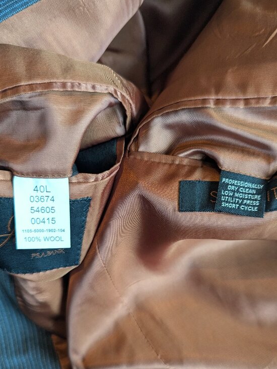 Jos A Bank Slim Fit Suit Gray Pinstripe 100% Wool | 40L Jacket & 34L Pant - Picture 7 of 10